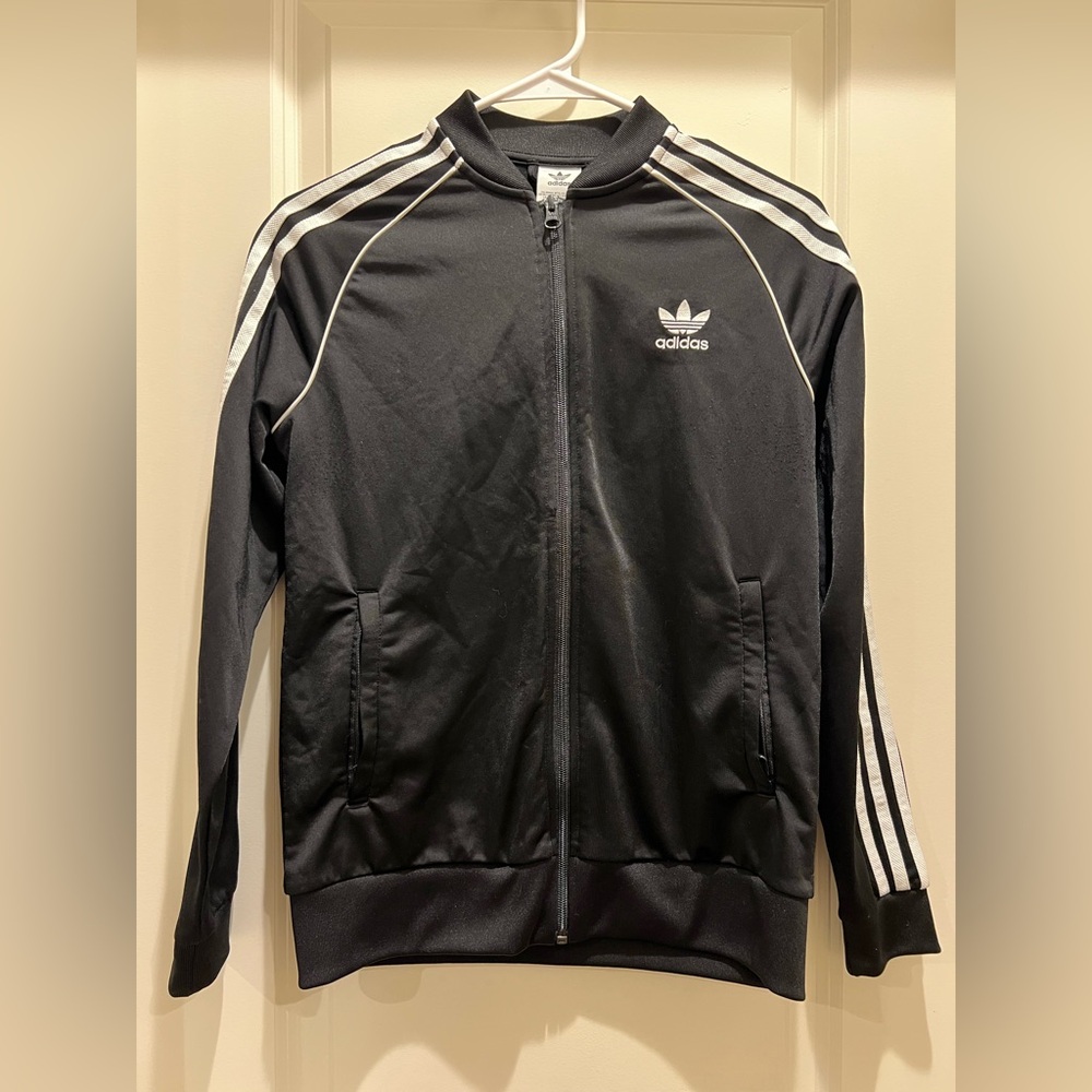 Adidas Black Hoodie with Iconic Stripes